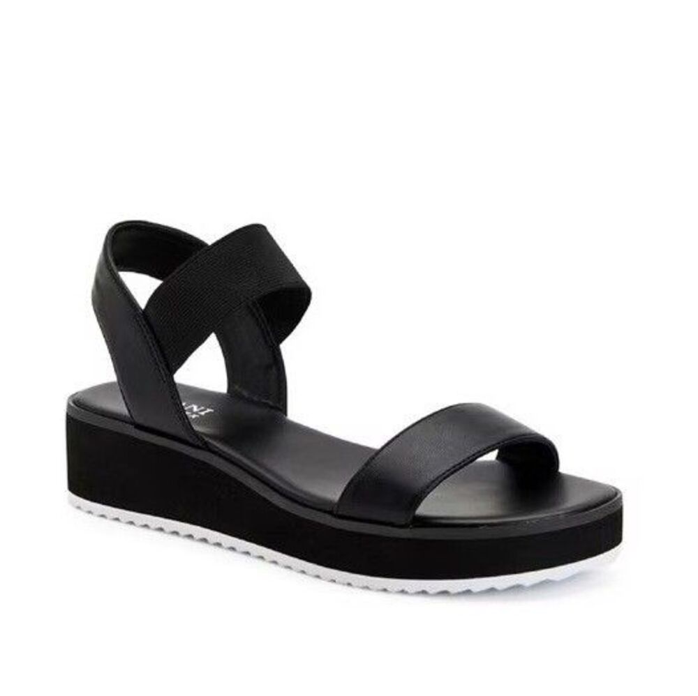 Alfani Womens 7 W Black Lobbie Platform Sandals Display ZV1